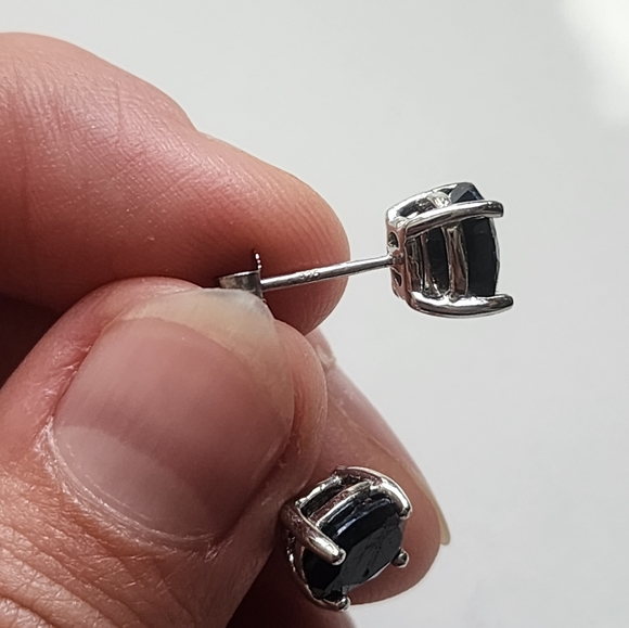 🕰HOLD🕰 Sterling Black Crystal Earrings - Picture 4 of 4